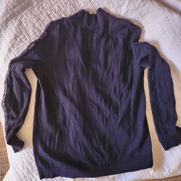 Sézane Janis Navy Merino Wool Long Sleeve Sweater – Sz L - Picture 7 of 15